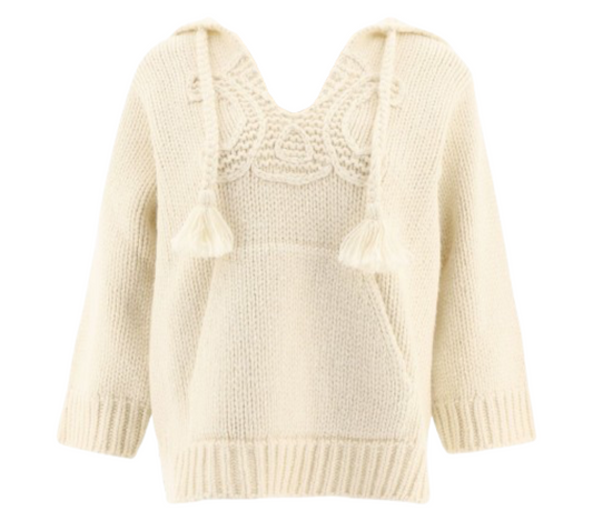 Ebenholzfarbener Kapuzenpullover